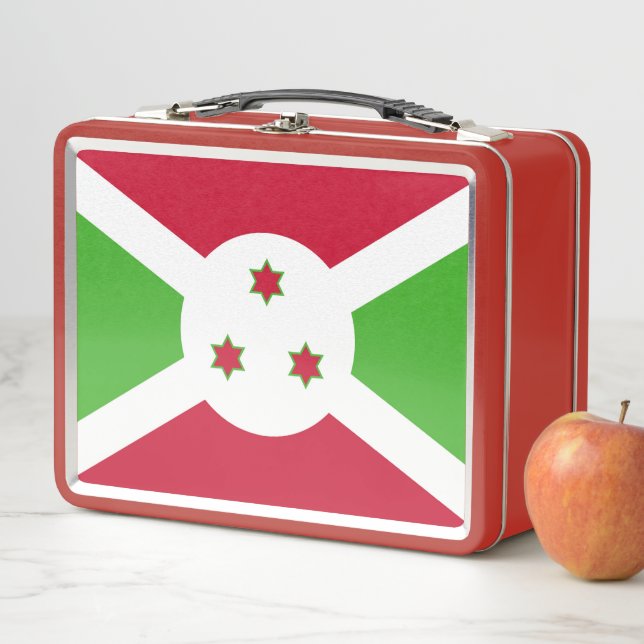 Metallsteine ohne Lunchbox mit Burundi-Flagge (Beispiel)