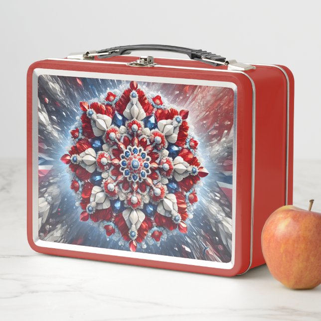 Metallsteine ohne Lunchbox mit norwegischen Farben (Beispiel)
