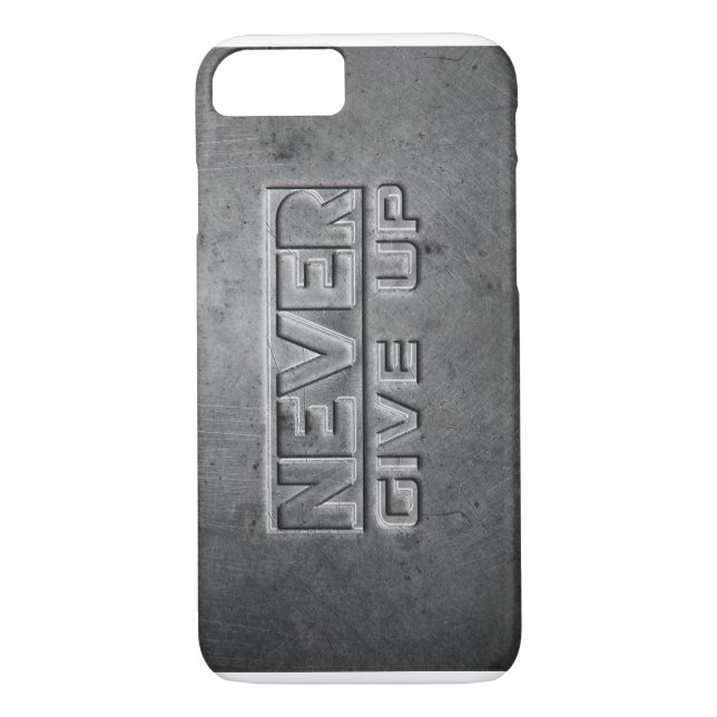 Metalltext "Nie aufgeben" Case-Mate iPhone Hülle (Rückseite)