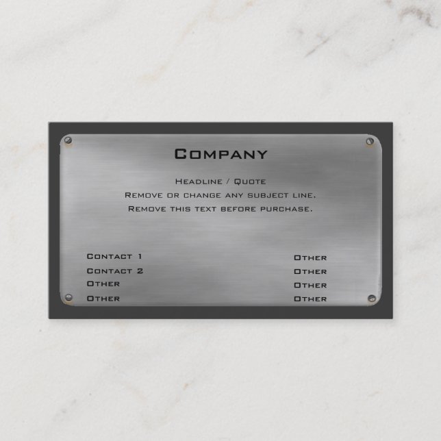 MetallVisitenkarte II - Silber Visitenkarte (Vorderseite)