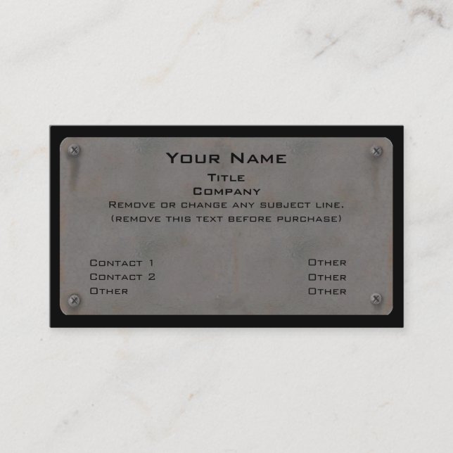 MetallVisitenkarten II Visitenkarte (Vorderseite)