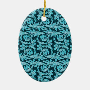 Metallwaagen 2Tone Aquamarine Trommel OVAL ORNAMEN Keramik Ornament