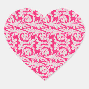 Metallwellen rosa-weiß Herz-Aufkleber