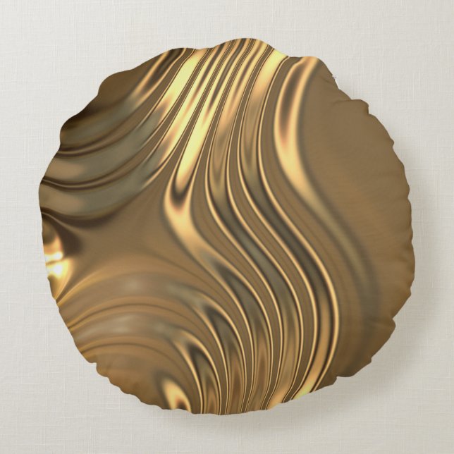Metallwirbeldesign Rundes Kissen (Rückseite)