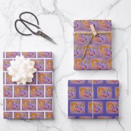 Metalphant Birthday Wrapping Paper Set 3 Geschenkpapier Set