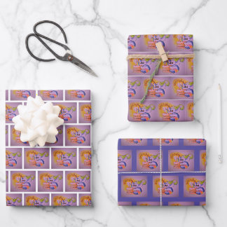 Metalphant Birthday Wrapping Paper Set 3 Geschenkpapier Set