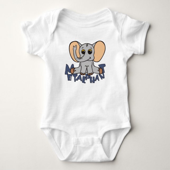 Metalphant Elefant-Baby-Bodysuit Baby Strampler (Vorderseite)