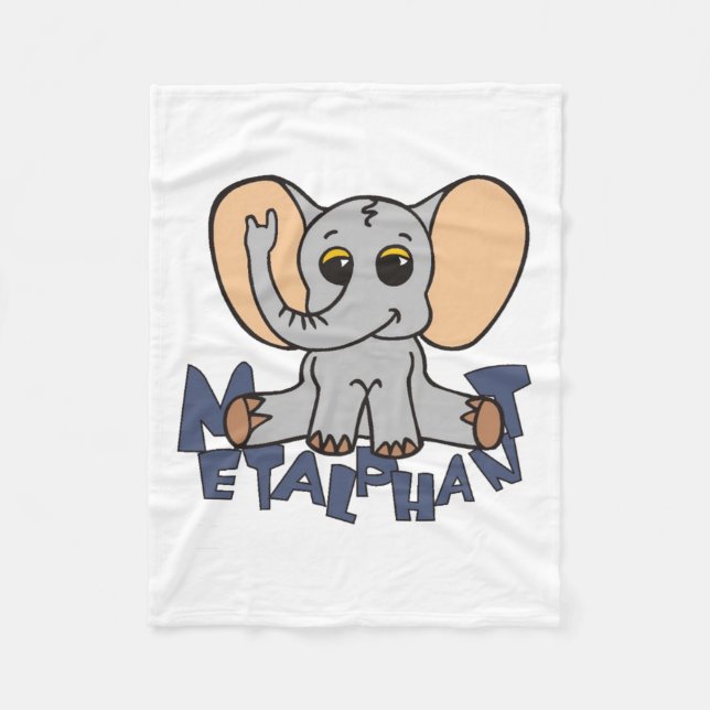 Metalphant Elefant-Fleece-Decke Fleecedecke (Vorderseite)