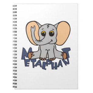 Metalphant Elefant-gewundenes Notizbuch - klein Notizblock