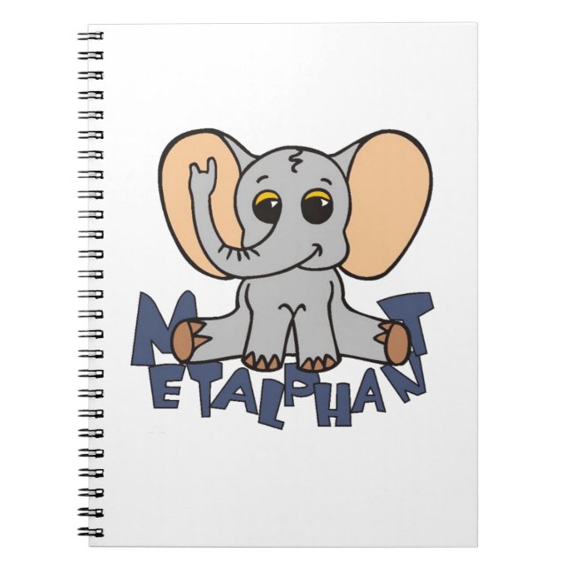 Metalphant Elefant-gewundenes Notizbuch - klein Notizblock (Vorderseite)