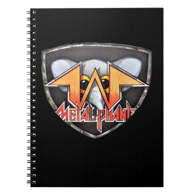 Metalphant Emblem-gewundenes Notizbuch - klein Notizblock (Vorderseite)