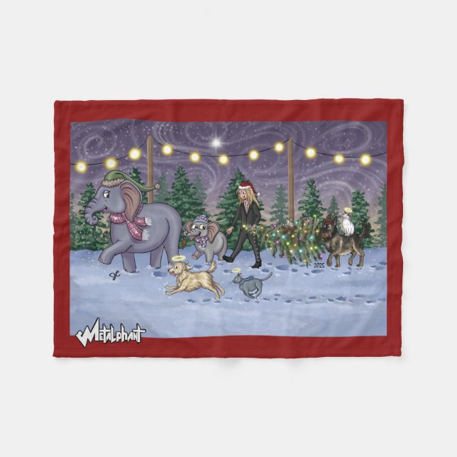Metalphant Family Tree Fleece Blanket (Vorderseite (Horizontal))