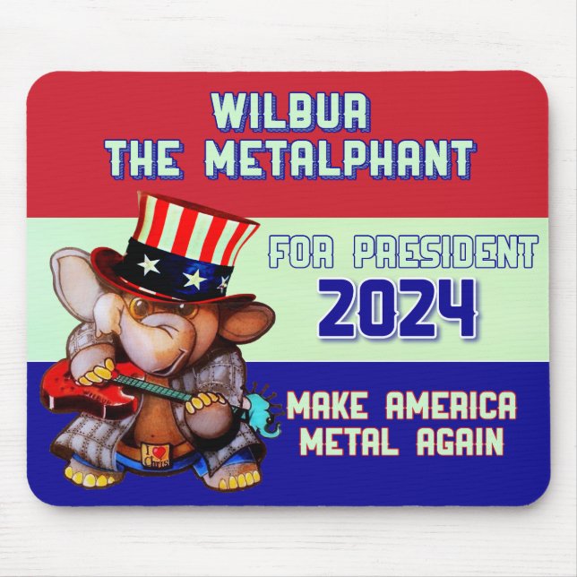 Metalphant für Präsident 2024 Mouse Pad weiß Mousepad (Vorne)