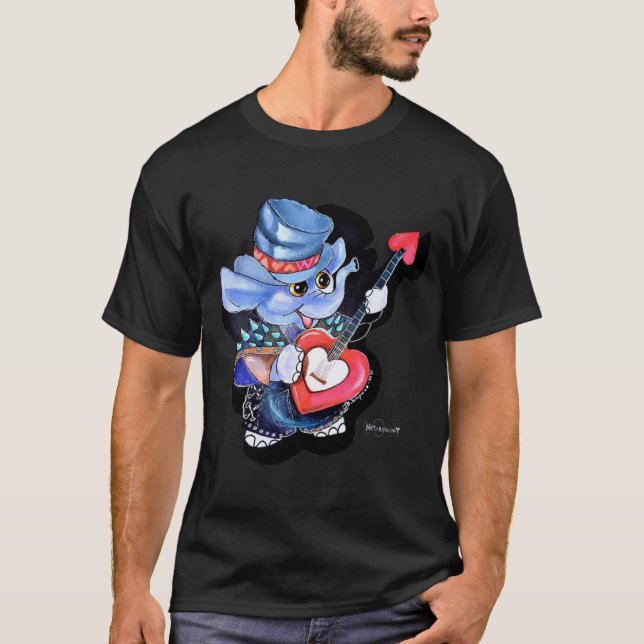 Metalphant Heart Guitar Adult (dunkle Farben) T-Shirt (Vorderseite)
