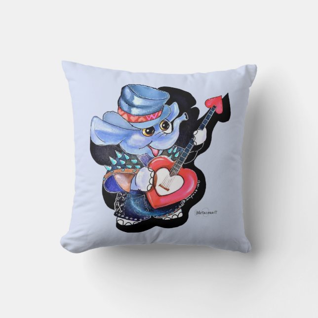 Metalphant Heart Guitar Throw Kissen (Vorderseite)