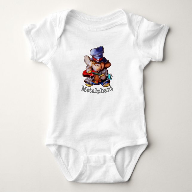 Metalphant mit Gitarren-Baby-Bodysuit Baby Strampler (Vorderseite)