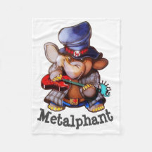 Metalphant mit Gitarren-Fleece-Decke