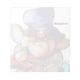 Metalphant mit Gitarren-Notepad Notizblock
