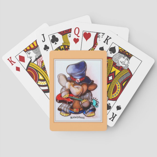 Metalphant mit Gitarren-Spielkarten Spielkarten (Rückseite)
