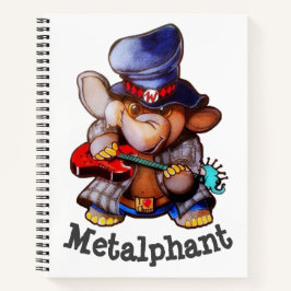 Metalphant mit Gitarren-Spiral-Notebook Notizbuch