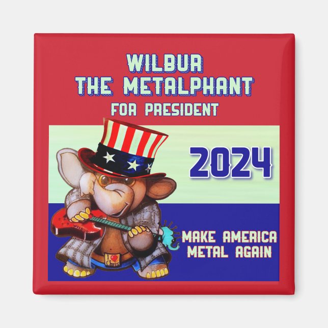 Metalphant pour Président 2024 Magnet rouge (Devant)