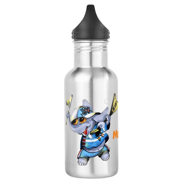 Metalphant trägt Edelstahl-Wasser-Flasche zur Edelstahlflasche (Links)