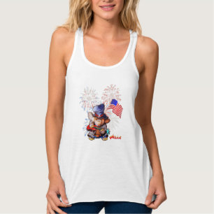 Metalphant USA Flag Flowy Racerback Tank Top