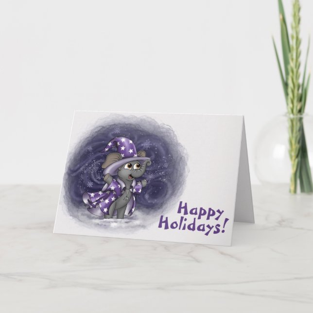 Metalphant Wilbur im Winter Holiday Card Karte (Vorderseite)