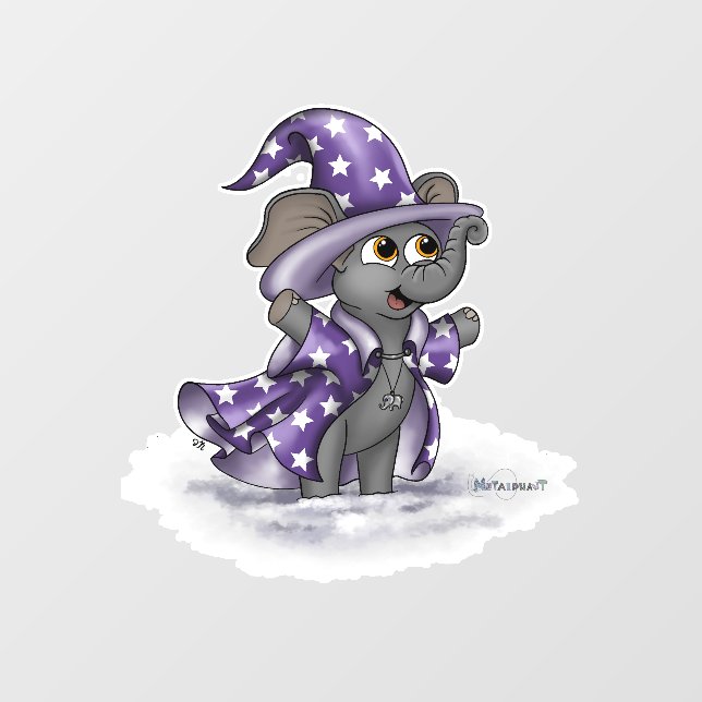 Metalphant Wilbur im Winterfensterklammern Fensteraufkleber (Blatt)