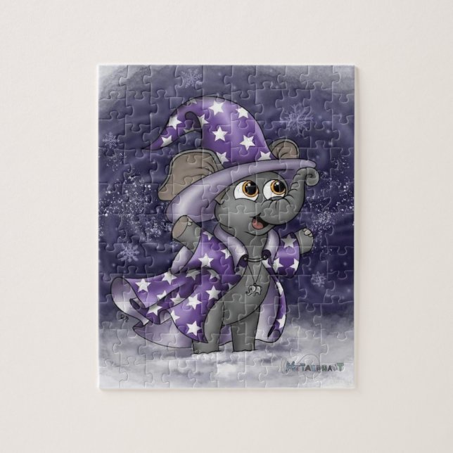 Metalphant Wilbur im Winterpuzzle (Vertikal)