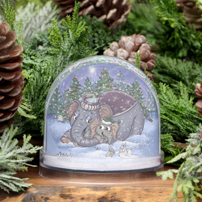 Metalphant Wilbur & Mom Snow Globe (Hiver)