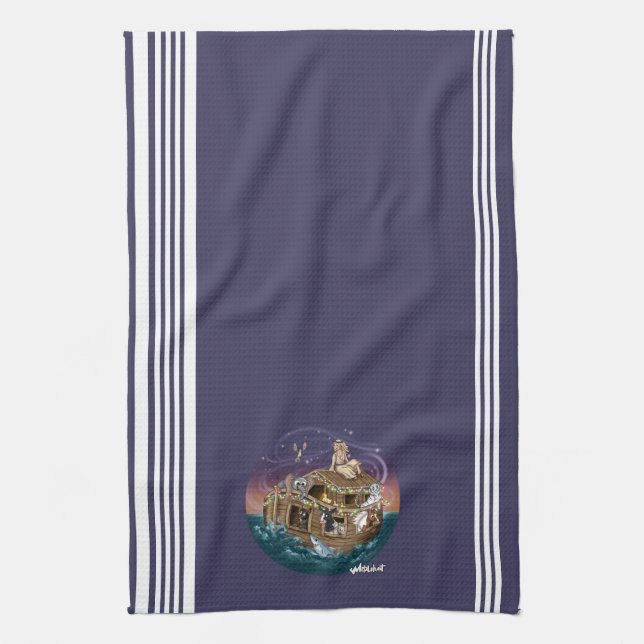 Metalphant Wilbur & Noah-ery's Ark Kitchen Handtuc Geschirrtuch (Vertikal)