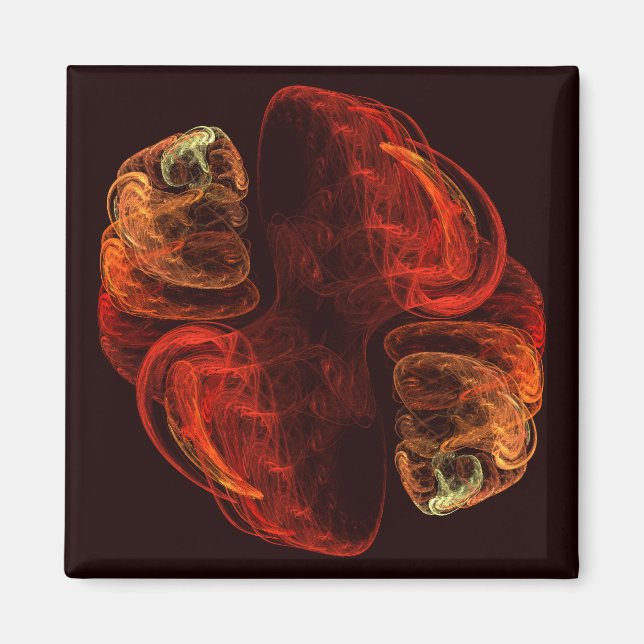 Métamorphose Abstrait Art Carré Magnet (Devant)