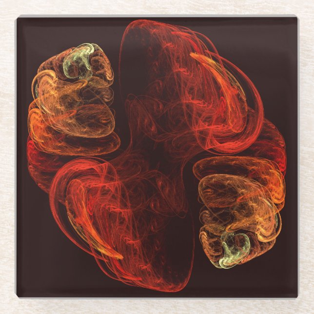 Metamorphose Abstrakt Art Glasuntersetzer (Vorderseite)