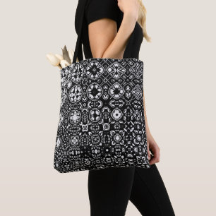 Metamorphose Medallion Muster Schwarz-Weiß Tasche
