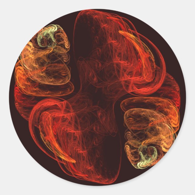 Métamorphose Sticker Abstrait Art Round (Devant)