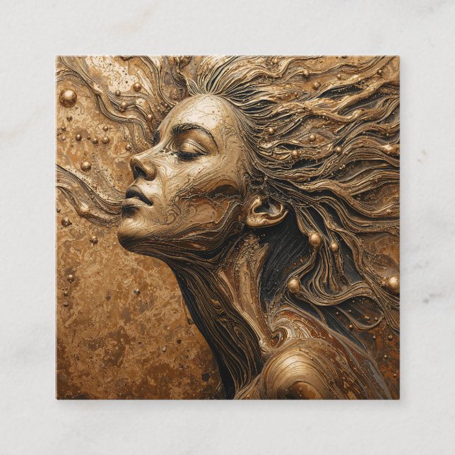 “Metamorphosis of Light” – A Surreal Portrait Quadratische Visitenkarte (Vorderseite)