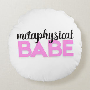 metaphysische Babe fette rosa Schrift-Typografie Rundes Kissen
