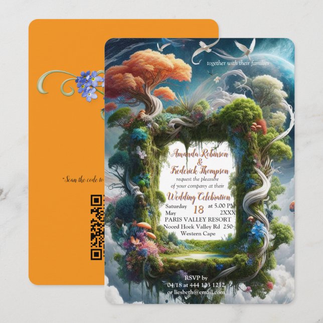 Metaphysische zeitlose spirituelle Fantasy Themes Einladung (Vorne/Hinten)