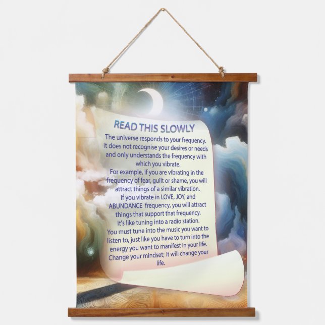 Metaphysische zeitlose spirituelle Fantasy Themes Wandteppich Mit Holzrahmen (Vorderseite)
