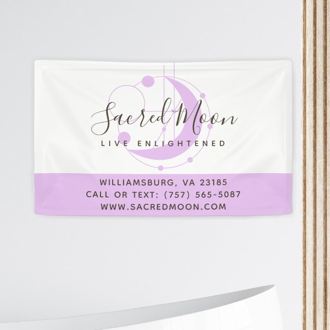 Metaphysischer Mond Minimalistisch Lila Banner (Von Creator hochgeladen)