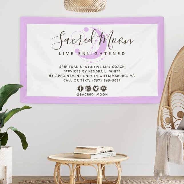 Metaphysischer Mond Minimalistische Lila soziale M Banner (Von Creator hochgeladen)