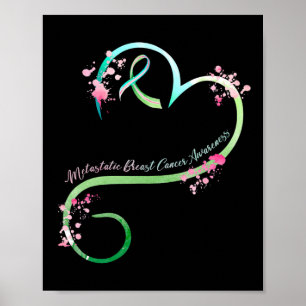 Metastatic Breast Cancer Awareness Heart Geschenke Poster