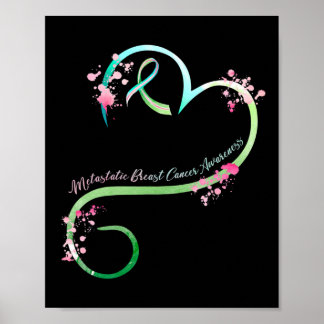 Metastatic Breast Cancer Awareness Heart Geschenke Poster