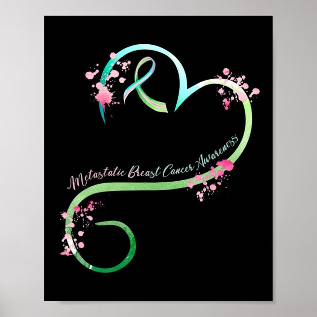 Metastatic Breast Cancer Awareness Heart Geschenke Poster (Vorne)