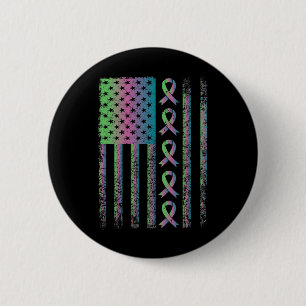 Metastatic Breast Cancer Flag Awareness Survivor G Button