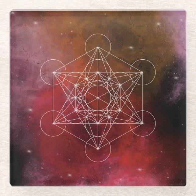 Metatron, chakra,zen,sacred geometric, angel glasuntersetzer (Vorderseite)