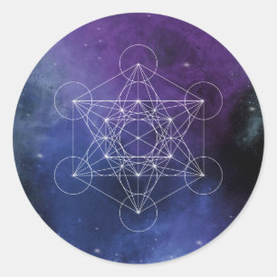 Metatron, Chakra, Zen, sakrale geometrische, geome Runder Aufkleber