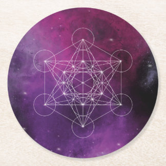 Metatron, Chakra, Zen, sakrale geometrische, Runder Pappuntersetzer