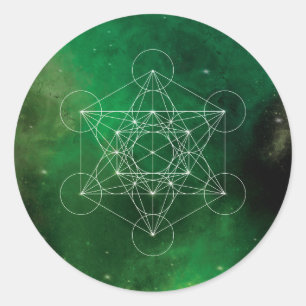 Metatron, Chakra, Zen, sakraler geometrischer, Eng Runder Aufkleber